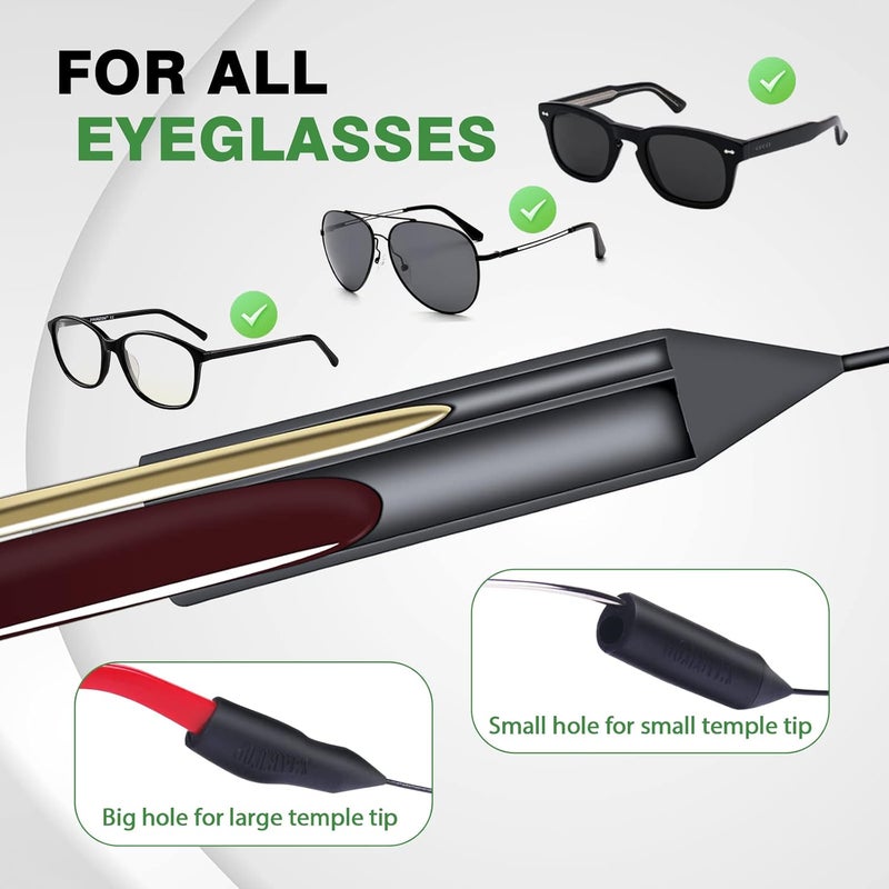 SMARTTOP Glasses Strap, upgraded two holes adjustable Glasses holder-No Tail Eyeglasses string strap-Sunglass holder -4 pack - Image 4